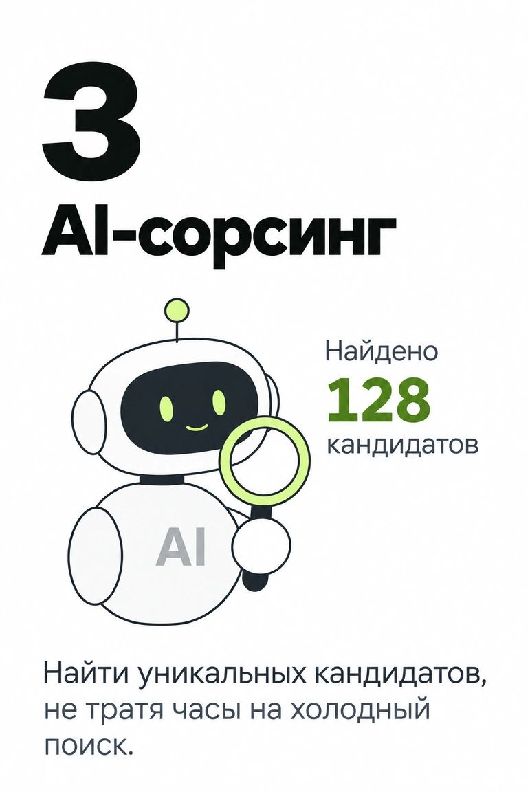 Этап 3: AI-сорсинг. Найти уникальных кандидатов, не тратя часы на холодный поиск.